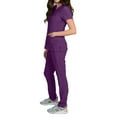 thumbnail image 3 of Medgear Celeste Women's Stretch Scrubs Set with Cross Over Neckline Top and Slim Leg Pants, 3 of 4