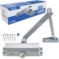 thumbnail image 1 of FORTSTRONG Fermeture de Porte (Argent) - Fermeture Automatique Commerciale Ou Résidentielle - Grade Réglable 3 Tailles Printemps - Certifié UL Listed ADA Commercial Hydraulique, 1 of 8