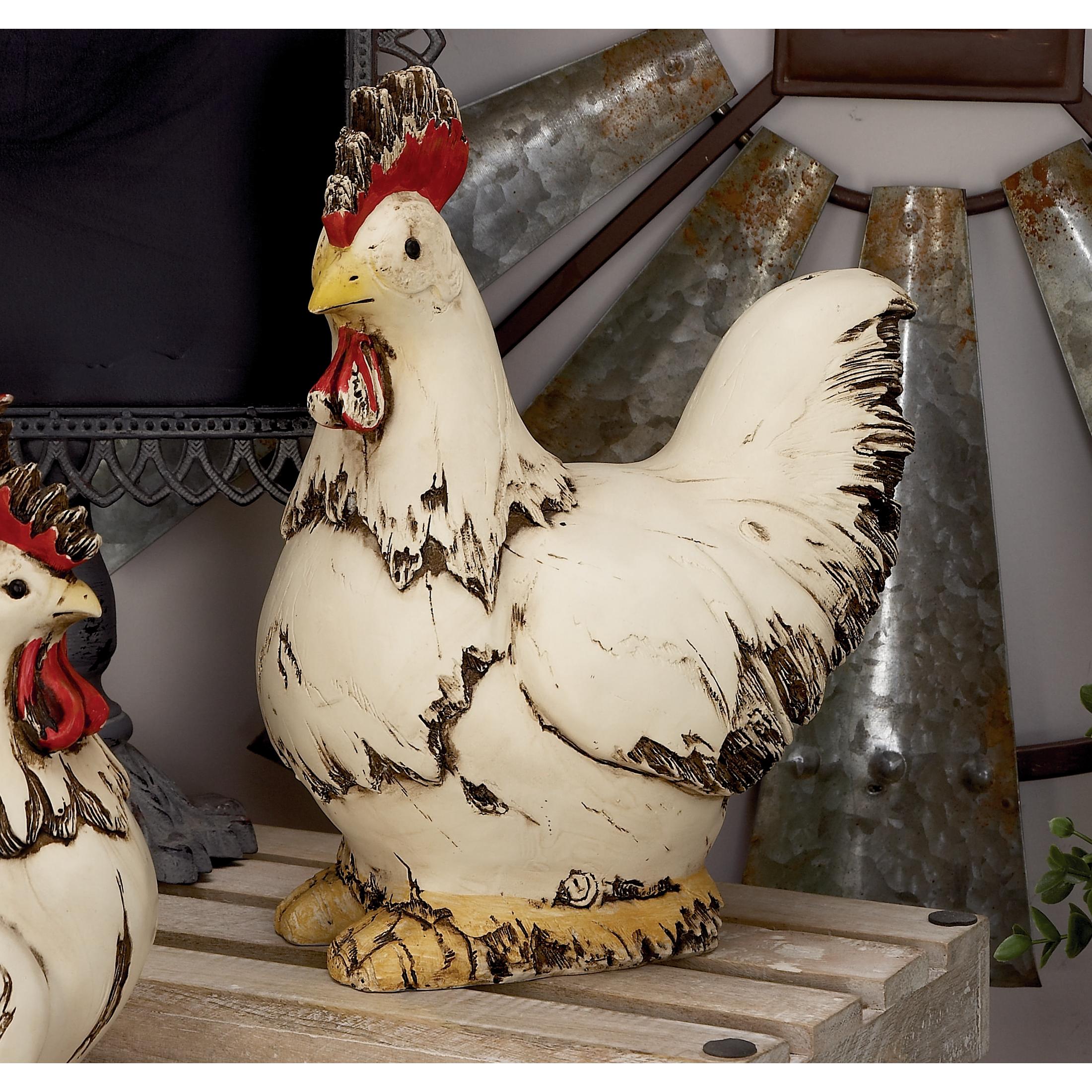 DecMode 12" Indoor Outdoor Rooster Garden Sculpture