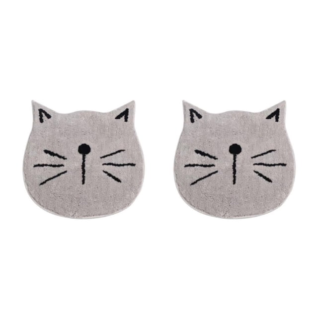 Billuyoard Alfombrilla de baño delicada con fondo de TPR para un agarre fuerte Alfombrilla de baño absorbente Cocina Dormitorio Alfombra Gris 60 Gris 60*60 CM 2piezas