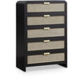thumbnail image 2 of Meridian Furniture Sage Black Chest with Natural Cane Drawer Front, 2 of 24