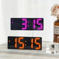 thumbnail image 2 of Réveil Électronique Led Coloré 3 Niveaux Réglables Luminosité Heure Date Température Affichage Grand Écran Horloges de Table Vert, 2 of 4