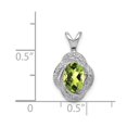 thumbnail image 4 of 925 Sterling Silver Polished Diamond and Peridot Pendant Necklace Measures 16x10mm Wide - Pendant for Women, 4 of 4