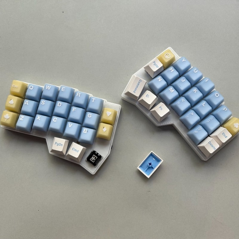 Corne V4 Split Ergonomic Mechanical Keyboard, 42-Key Hot Swappable RGB QMK/VIA RGB with Soft Keycaps for Gaming