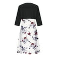 thumbnail image 5 of Edvintorg Dress Sets Clearance Women'S Summer Printed Round Neck Elegant A Line Sling Dress And Half Sleeve Cardigan Tops Set Suit Vacation Two Piece Set, 5 of 5