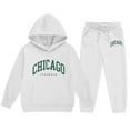 thumbnail image 3 of Kiijoy Big Girls Outfits Chicago Print Casual Hoodie Sweatpants Sweatsuit, Sizes 9-10, 3 of 3