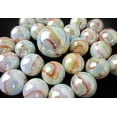 thumbnail image 2 of Big Game Toys~25 Glass Marbles Unicorn Opalescent White/Blue/Red/Green/Yellow Swirl Classic Style Game Pack (24 Player, 1 Shooter) Decor/Vase Filler/Aquarium, 2 of 4