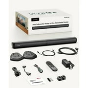 ULTIMEA 2.2ch Sound Bar for TV, Built-in Dual Subwoofer, 2 in 1 Separable Bluetooth 5.3 Soundbar , Bassmax Adjustable TV Surround Sound Bar, HDMI-ARC/Optical/Aux Home Theater Speakers, Wall Mount