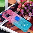 thumbnail image 4 of Compatible with iPhone 14 Pro Max Case with Kickstand Gradient Sparkle Glitter Flowing Liquid Quickstand Series Bling Soft TPU Bumper Shockproof Protective Phone Case for Women Girls PinkBlue, 4 of 7