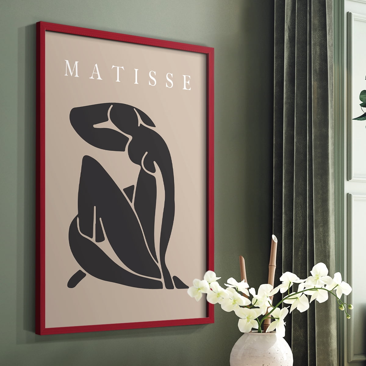 Matisse CCCLXXVIII in Red Solid Wood 8 x 10 Framed Print