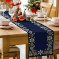 thumbnail image 6 of Christmas Table Runner Snowflake Blue Christmas Table Decorations for Home Dinner Kitchen Retro Dresser Runners Seasonal Winter Xmas Holiday Party Decor 90 Inches, 6 of 8