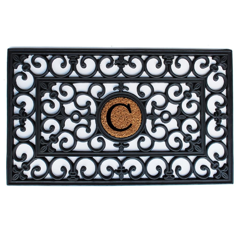 Calloway Mills Rubber/ Coir Monogram Outdoor Doormat 18" x 30" (Letter N)