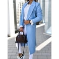 thumbnail image 6 of Women Long Wool Coats for Fall Winter Trench Coat Peacoat Double Breasted Blazer Jackets Overcoat Light Blue XXXL, 6 of 8