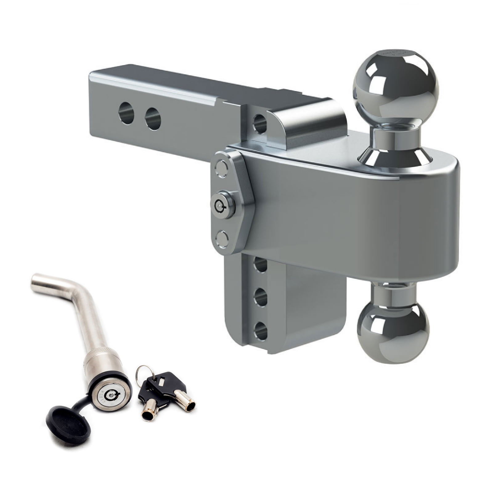Weigh Safe BALL MOUNT HITCH 2 INCH SHANK WITH KEYED ALIKE WS05 (HITCH LOCKING PIN) INCLUDED, 4