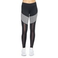 thumbnail image 2 of Expert Brand Women's Mid-Rise, Calypso Mesh Full Length Legging, Black/Heather Charcoal, Large, 2 of 7