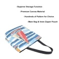 thumbnail image 3 of FORMRS Womens Canvas Tote Bag with Zipper Inner Pocket Shoulder Handbag, Red Sailboats, 3 of 7