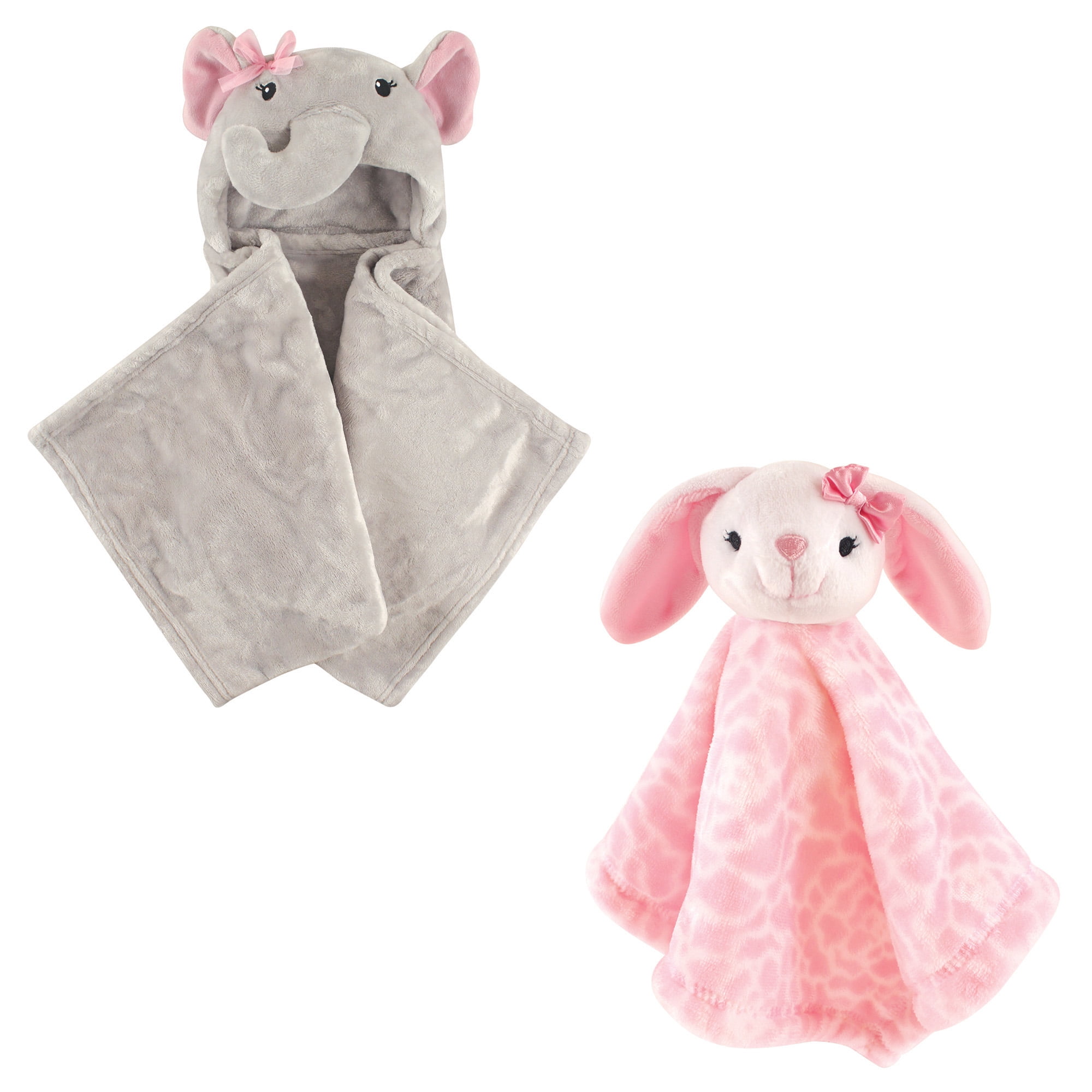 Hudson Baby Girls' Hooded Blanket and Security Blanket, Choose Your