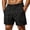 Black, variant on Mens Button Fly Partial Elastic Waist Casual Cargo Shorts Multi Big Flap Pocket Breathable Soft Twill Lightweight Outdoor Daily Workout Summer Apparel Khaki 5XL