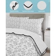 thumbnail image 4 of Grey Spring Floral Twin XL Size Down Alternative Comforter,Lightweight Comforter Quilt Bedding Set with Pillow Shams Elegant Watercolor Summer Botanical All Seasons Bed Comforter Duvet Insert 68"x98", 4 of 7