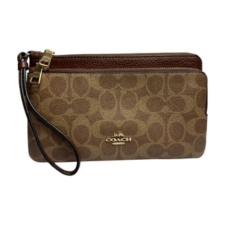 coach財布 Coach Pebbled Leather Double Corner Zip Wristlet F87590 Carnation
