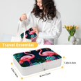 thumbnail image 5 of Flamingo PU Leather Necklace Organizer Jewelry Boxes Display Case with Removable Compartment, Portable, 5 of 6