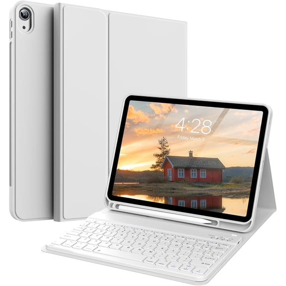 Keyboard Case for iPad (A16) 11th/10th Generation (11/10.9 Inch, 2025/2022) with Pencil Holder, Magnetic Detachable Wireless Bluetooth Keyboard, Folio Keyboard Cover - Thin & Light, Gray