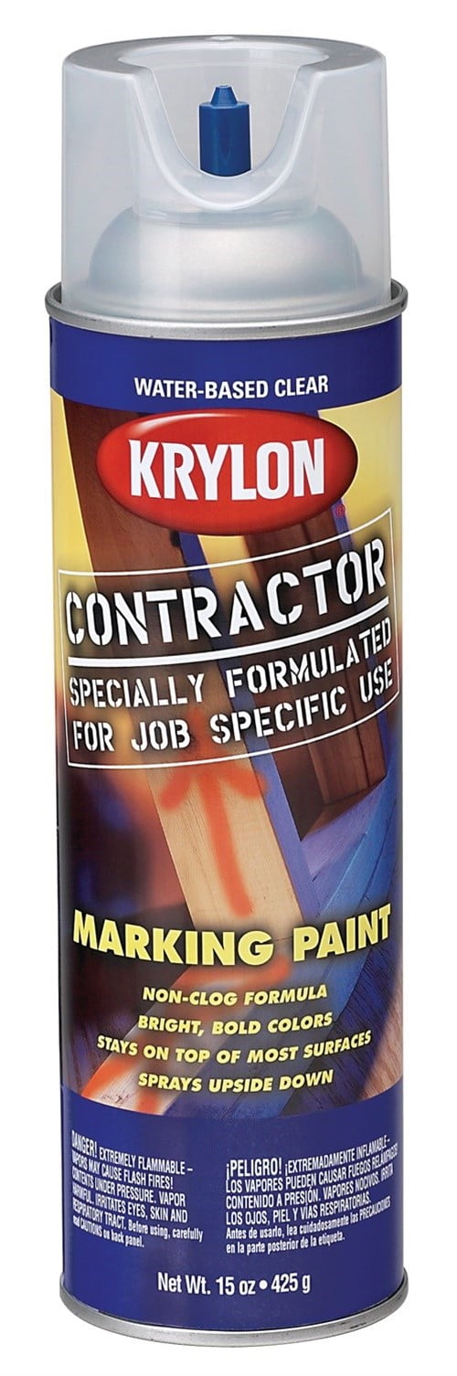Krylon 7312 17 Oz Chalk Line Clr WaterBased Contractor Marking Aerosol