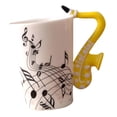thumbnail image 1 of Taza de cerámica Sunnimix con patrón de Saxofón amarillo, 1 of 6