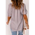 thumbnail image 3 of Blouse Kaki à Manches Courtes et à Manches Courtes pour Femmes, 3 of 7
