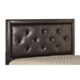 thumbnail image 4 of Becker Upholstered Queen Headboard with Metal Bed Frame, Brown Faux Leather, 4 of 5