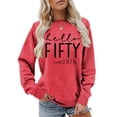 thumbnail image 2 of Tiweut Sweatshirt Women Letter Print Sweatshirt Long Sleeve Loose Pullover Crew Neck Lady Tops, 2 of 4