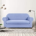 thumbnail image 4 of CHUN YI Stretch 2-Piece Checks Sofa Cover with Cushion Cover Slipcover, Sofa, Blue Purple, 4 of 6
