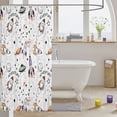 thumbnail image 3 of Manfei Cute Rockets Planets Shower Curtain 72Wx72L,Cartoon Spaceship Bathroom Curtain,White, 3 of 5