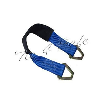 Tie 4 Safe  2 x 24 in. Axle Straps with Abrasive Sleeve & Delta Ring, Blue - 8 Piece