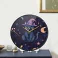 thumbnail image 4 of WOBOGO Black Cat in Witch Hat Acrylic Wall Clock Battery Operated 9.5in Silent No Tick Bedroom Living Room Office Classroom Decoration, 4 of 10