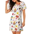 thumbnail image 2 of Disketp Childrens Party para Camisón Corto de Manga Corta para Mujeres, Camisón Cómodo con Escote Redondo, Bonito y Confortable, 2 of 6