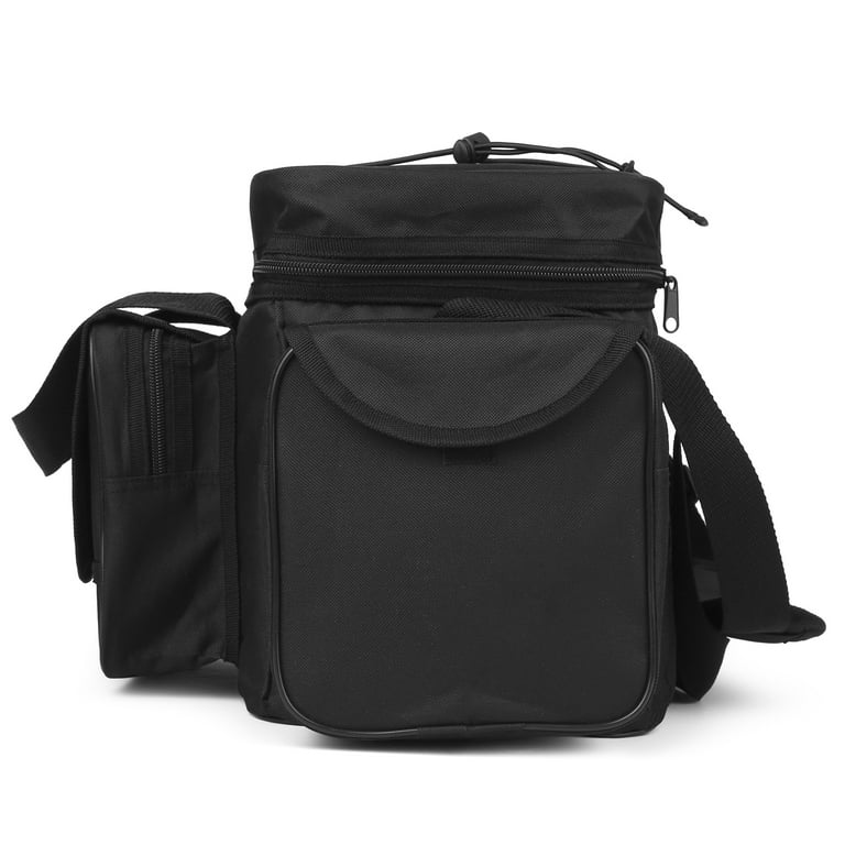 Maboto Large Capacity Fishing Tackle Bag Waterproof Fishing Tackle Storage Bag Case Outdoor Travel Shoulder Bag Pack, Black