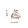 thumbnail image 4 of 2 Pieces Hairpin Headdress Flat Back Non-perforated Design Shiny Rhinestones Beautiful Pearl Flower Buckle for Dancing Party Type 10, 4 of 7