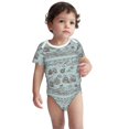 thumbnail image 3 of Daiia Pirate Adventure Map Printed Unisex-Baby Short Sleeve Onesies Bodysuits Baby Climbing Clothes Soft and Comfortable Romper with Expandable Shoulder Design-3 Months, 3 of 8
