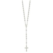 Auriga Fine Jewelry 925 Sterling Silver Polished Rosary Necklace for Women 26