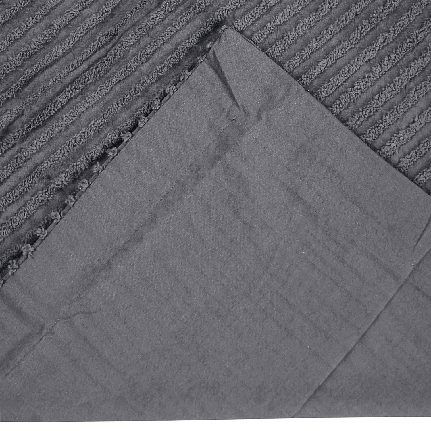 Better Trends 26"x 26" Euro Pillow Sham 100% Cotton Pillow Cover Stripe Design Machine Washable (Gray) Jullian Collection