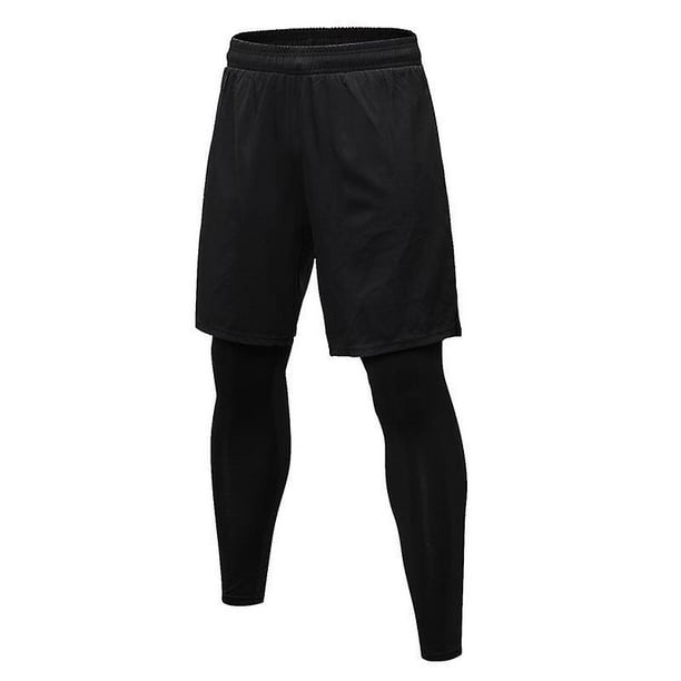 Men 2 In 1 Running Shorts Compression Pants Sport Leggings