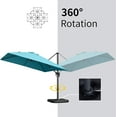 thumbnail image 6 of PURPLE LEAF 9x9 Ft Cantilever Umbrella Square Outdoor Patio Umbrella Large Offset Hanging Umbrella Aluminum Umbrella with 360°Rotation Adjustable Garden Pool Umbrella,Turquoise Blue, 6 of 12