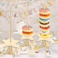 thumbnail image 4 of juego de soporte para exhibición de donas, forma creativa, reutilizable, borde liso, sin rebabas, amplia aplicación, fácil montaje, soporte para donas de postre de madera de grado alimenticio para p, 4 of 5