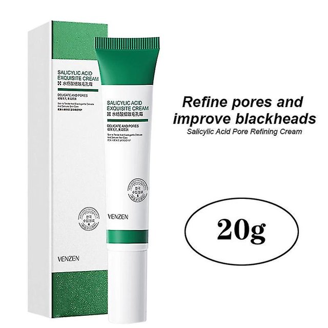 Crema refinadora de poros de ácido salicílico, 2 uds., mejora el acné facial, espinillas, crema blanqueadora, Gel antienvejecimiento para el cuidado de la piel facial Feliz Sencillez