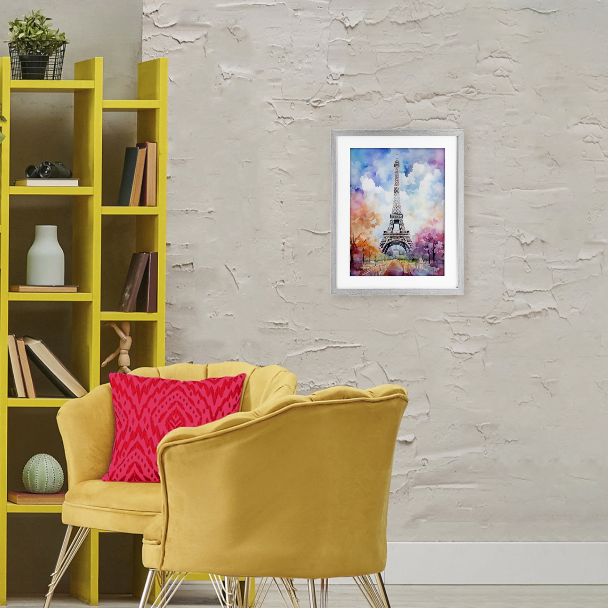 Stupell Industries Pastel Paris Springtime Tower Gray Framed Print Under Glass, design by Creative Studio