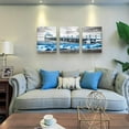 thumbnail image 3 of Canvas Wall Art For Living Room Modern Wall Decorations For Bedroom Black And White Beach Wall Painting Office Wall Decor Blue Ocean Sea Wave Pictures 3 Piece Framed Posters Room Home Decor Artwork, 3 of 6