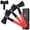 Red Double Sided Set of 3, variant on Throwing Axe Set - 6PCS Full Tang Throwing Hatchet with TPR Rubber Sleeve and Protective Sheaths for Recreation and Competition Game