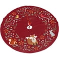 thumbnail image 2 of Burgundy Red Forest Wreath Vintage Christmas Tree Skirt Gorgeous for Xmas Party Ornaments Holiday Decoration Accessory 48", 2 of 6