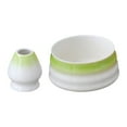 thumbnail image 4 of 2 Pieces Ceramic Matcha Bowl and Chasen Rest for Japanese Matcha Preparation Light Green Macarena batidor de matcha, 4 of 8